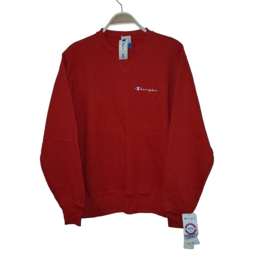 VTG NWT Champion Embroidered Red Crewneck Pullover Size Medium